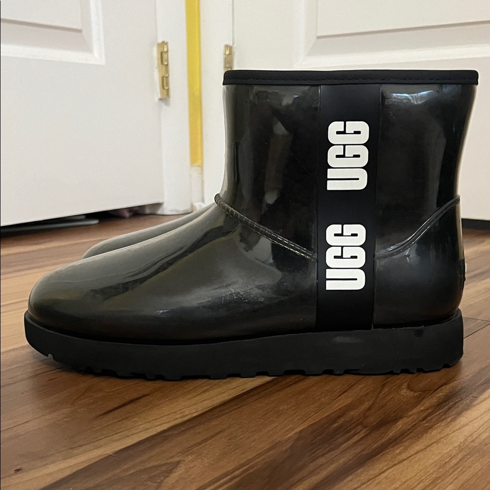 UGG Black Clear Winter Rain Boots